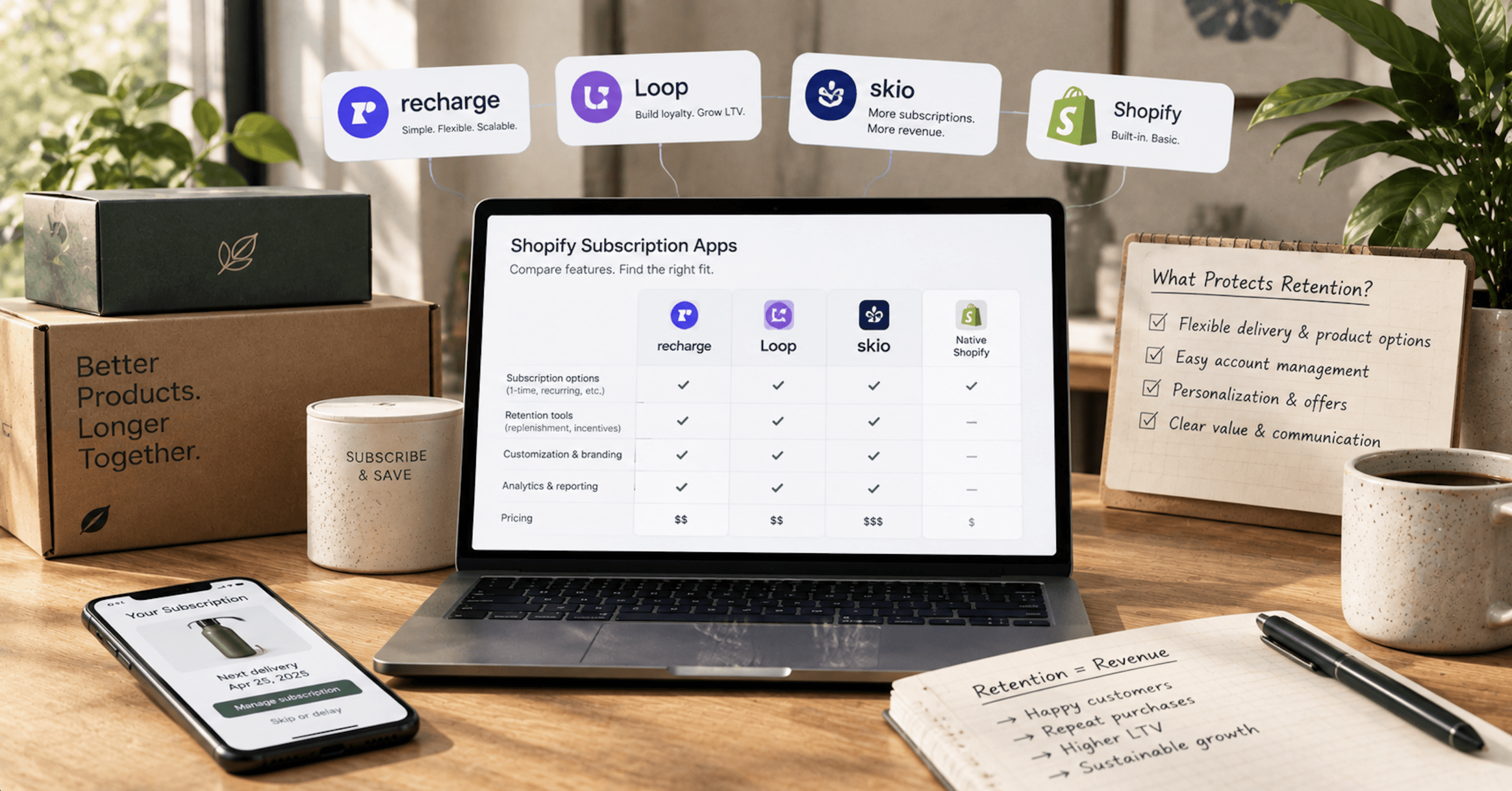 Subscription management experience connecting recurring orders, flexible delivery options, customer accounts, and retention-focused ecommerce features
