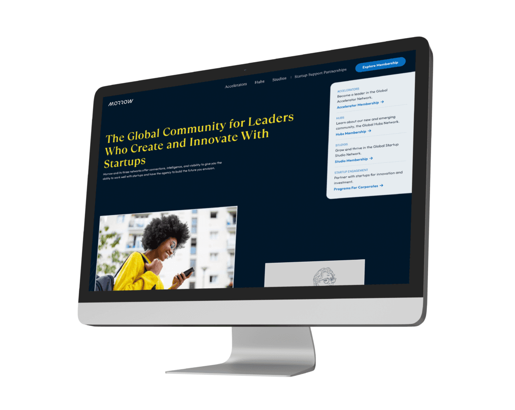mac book desktop of morrow global community website