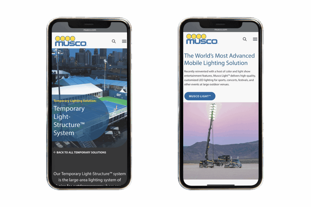 musco mobile mockup